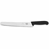 Victorinox Fibrox Konditorsäge mit Wellenschliff, Langes Küchenmesser für Kuchen und Backwaren, 26 cm, Scharf, Rostfreier Stahl, Schwarz