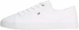 Tommy Hilfiger Damen Canvas Sneaker Foxing zum Schnüren, Weiß (White), 38
