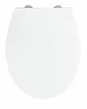 WENKO WC-Sitz Mod. Ostuni, Toilettensitz mit Absenkautomatik, 300 kg Belastung, WC-Deckel mit Easy-Close, für sanftes Deckelschließen, Toilettenbrille aus recyclebarem Thermoplast, 37 x 44,5 cm, Weiß