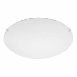 EGLO Deckenlampe Mars, runde Wandleuchte innen, Deckenleuchte aus weiß satiniertem Glas, Stahl, Lampe Schlafzimmer mit E27 Fassung