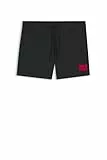 HUGO Herren Dominica Schnell trocknende Badeshorts mit Logo-Label Schwarz001 L