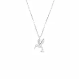 Amor Kette mit Anhänger 925 Sterling Silber Damen Halsschmuck, 42+3 cm, Silber, Kolibri, Kommt in Schmuck Geschenk Box, 2034097