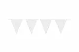 Folat 60231 Wimpelkette mit Gllitzer – ca. 6 cm – 10 Wimpel je 22 x 17 cm-weiss