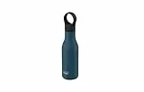 Joseph Joseph Loop - Vakuumisolierte auslaufsichere Thermo-Trinkflasche 500 ml, doppelwandig, für Heiß- und Kaltgetränke - Blau