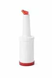 HENDI Aufbewahrungsflaschen, bar, Austauschbare Tülle und Deckel, Mixen und Servieren von Cocktails, Geschirrspülmaschinengeeignet, 0,8L, Polypropylen, Polystyren, ø90x(H)300mm, rot
