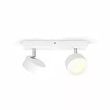 Philips Bracia 2-er LED Spots (11 W), zweiflammige Wandspots mit warmweißem Licht, energiesparende Raumbeleuchtung mit langer Nutzlebensdauer, weiß