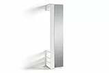 byLIVING Flurgarderobe Ben/Garderobe matt weiß mit Spiegel/Spiegelschrank für den Flur mit Kleiderstange und Ablage/B 40, H 184, T 35 cm
