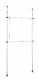 WENKO Teleskop-System Mod. Herkules Basic flexibles Ordnungssystem mit 2 Kleiderstangen für begehbaren Kleiderschrank Metall 75-120 x 165-300 x 11 cm Weiß