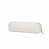 YONBEN Federmäppchen aus PU-Leder, einfache Farbe, Reißverschluss, leichte Aufbewahrung (Beige, Kunstleder)
