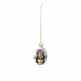 Villeroy & Boch Bunny Tales Ei-Ornament Max, Osterdeko mit Blütenmotiv für den Osterstrauß, Hartporzellan, blau, 4,5 x 4,5 x 7 cm, 4,5 x 4,5 x 7, Hase Max