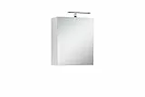 byLIVING Spiegelschrank Spree/Badezimmerschrank mit Spiegel 50 cm breit/matt weiß/Spiegeltür mit Soft-Close/Hängeschrank/LED-Beleuchtung, Stecker- u. Schalterdose/B 50, H 60, T 20 cm