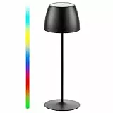tomons LED Nachttischlampe Dimmbare, Kabellose Touch-Tischlampe, Schreibtischlampe Wiederaufladbar, Winkelverstellbar, Farbtemperatur 3000-6500K, 4 RGB-Modi, Speicherfunktion, IP54 wasserdicht