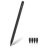iPad Stift kompatibel mit Apple iPad A16 11/10/9/8/7/6 Generation, Air 3/4/5/M2/M3, Pro M4/12.9'/11'/13', Mini 5/6/7, Schwarz Pencil mit 2X Schnellladung, Palm Rejection und Neigungssensitivität