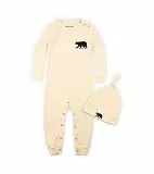 Hatley Unisex - Baby Schlafstrampler, Elfenbein (Cream), 74