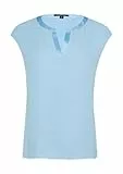 comma Blusenshirt mit Satinblende hellblau 38
