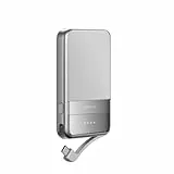 EF ECOFLOW Magnetische Powerbank 5000 mAh Silber, kabelloses tragbares Ladegerät, 30 W Schnellladender Batteriepack mit USB-C-Kabel, kompatibel für iPhone 16/15/14/13/12 Serie