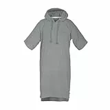 TOM TAILOR Surf Poncho für Damen und Herren, L-XL, 100% Baumwolle/ Frottier, Badeponcho mit Kapuze, Bauchtasche und Logostickerei, Grau (Moody Grey)
