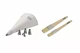 ORIGINAL KAISER - La Forme Plus Starter Set Spritzbeutel inkl. Backpinsel 9-teilig, wiederverwendbarer Spritzbeutel groß mit Tüllen, Adapter, 5 Spritztüllen, Kochfest, Schneidehilfslinie