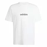 adidas Herren Essentials LINEAR Single Jersey Tee, White/Black, L