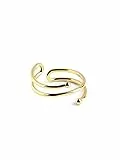 SINGULARU - Double Dot Ring. Sterlingsilber mit 18 Kt Vergoldeter Beschichtung. Schmuck für Damen.