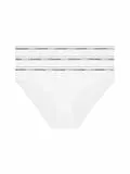 Calvin Klein Damen 3er Pack Slips Bikini Form Baumwolle mit Stretch, Weiß (White/White/White), M