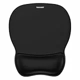 TECKNET Mauspad mit Gelkissen, Ergonomisches Mousepad mit Handauflage, Glatter Handgelenkstütze zur Schmerzlinderung, rutschfeste PU-Basis, Komfort Mauspad für Büro Home und Gaming
