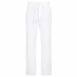 B-well MOREN Medizinische Schlupfhose Arbeitshose 100% Baumwolle Unisex mit Elastischem Bund Krankenhaus Uniformhose Baumwolle (Weiss, 2XL)