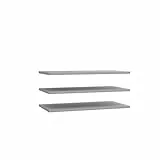 FORTE 3-er Set Einlegeböden, Holzwerkstoff, grau, 82,9 x 42 x 2,2
