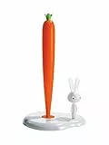 Alessi Bunny & Carrot ASG42W Design Küchenrollhalter, Thermoplastisches Harz, weiß, 29,4cm