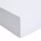 Amazon Basics Spannbetttuch, Jersey, Weiß - 200 x 200 cm