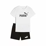 PUMA Jungen ESS No.1 Logo Tee and Shorts Set PS Gestrickte Anzüge, PUMA White-puma black,