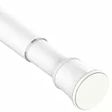 Venwemong Gardinenstange ohne Bohren und Schrauben Teleskopstange Duschvorhangstange zum Einklemmen Vorhangstange für Kleiderschrank, Diy-Projekte, Badezimmer Weiß 48-70 cm