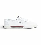 Pepe Jeans London Brady Basic W Damen Regular Fit Ledersneaker, Blue Wash