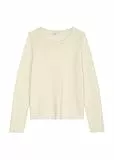 Marc O'Polo Denim Damen Pullover aus Bio-Baumwolle mit Rundhalsausschnitt, Beige (Chalky Sand), M