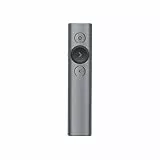 Logitech Spotlight Presenter, Bluetooth und 2.4 GHz Verbindung via USB-Empfänger, Digitaler Laserpointer, 30m Reichweite, Timer, Vibrationsalarm, PC/Mac/Android/iOS - Slate/Grau