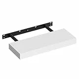 VASAGLE Wandregal, Schweberegal, Regalbrett, 15 x 40 x 3,8 cm, Wandboard für Bilderrahmen, Deko, Regal für Wohnzimmer, Arbeitszimmer, Küche, weiß LWS14WT