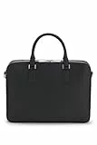 BOSS Herren New Crosstown P Aktentasche aus geprägtem Leder mit Metalldetails in Silber-Optik Schwarz001 Stck