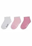Sterntaler Sneaker Socken 3er Pack Uni – Unisex Baby- und Kindersocken aus Viskose (Bambuszellstoff), hautfreundlich, feuchtigkeitsregulierend, Perlrosa, Größe 22