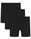 Auranso 3 Paar Radlerhose Kinder Kurze Hose Mädchen Baumwolle Shorts Sporthose Leggings 128 134 140 146 152 158 164 10-12 Jahre Schwarz