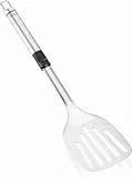 Leifheit Pfannenwender ProLine-Serie, Küchenhelfer aus rostfreiem Edelstahl, Bratenwender mit ovalem Griff für angenehme Handhabung, Küchenwender mit praktischer Aufhängeöse, silber