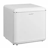 Comfee' RCD50WH2EURT(E) Kleiner Kühlschrank, 47 Liter, Retro-Design, Mini-Tischkühlschrank, Kühlfach, leise, Kühlschrank für Büro, Zuhause, Weiß [Energieklasse E]