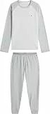 Tommy Hilfiger Herren Pyjama-Set Jersey Pj Set Cuffed Lang, Grau (Light Grey Heather), XL