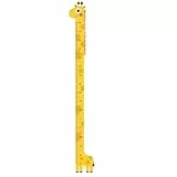 Geschenkfreude Messlatte Kinder - 194cm Größenmesser | Baby-Wachstumstabelle - Wanddeko Giraffe Dinosaurier Holz Papier | Wachstumsmessung klinkind Mädchen Babyzimmer Kita