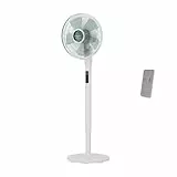 Rowenta Turbo Silence Extreme +, Standventilator mit 16 Geschwindigkeiten und 3 automatischen Modi, leiser Ventilator mit Effitech-Technologie, Oszillation 120 Grad, Höhe verstellbar, VU5890