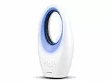 KALORIK VT2000 Leiser Blattloser Standventilator – 40W Schaufelloser Bodenventilator mit 4-farbiger LED-Hintergrundbeleuchtung, 7.5h Timer, Oszillation, 3 Geschwindigkeitsstufen, Weiß