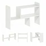 Furinno Classic Schreibtisch-Organizer-Bücherregal, Weiß, 1 Packung