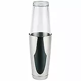APS Boston Shaker, 700 ml Becher + 400 ml Glas, lebensmittelecht, spülmaschinenfest, edler Cocktailshaker, Edelstahl poliert