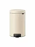 Brabantia - NewIcon Treteimer 12L - Medium Abfalleimer für Küche oder Schlafzimmer - Sanft Schließender Deckel - Leichte Pedalbedienung - Entnehmbarer Inneneimer - Soft Beige - 25 x 34 x 41 cm