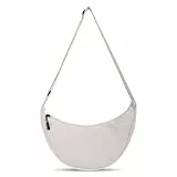 Minicloss Schultertasche Halbmond Crossbody Damen Einfarbige Halbmond Casual Crossbody Bag,Tragbare Halbmond-Tasche Umhängetasche Verstellbarer Schultergurt Für Damen Reisen (Weiß)