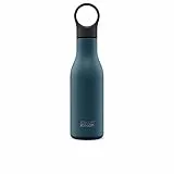 Joseph Joseph Loop - Vakuumisolierte auslaufsichere Thermo-Trinkflasche 500 ml, doppelwandig, für Heiß- und Kaltgetränke - Blau